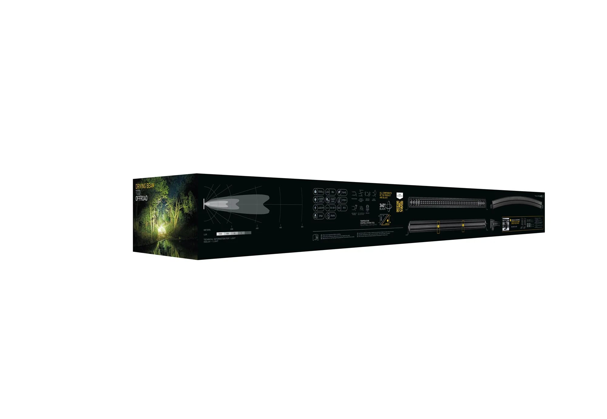 HELLA Black Magic Tough Double Row Curved Lightbar 40" — retail packaging shot