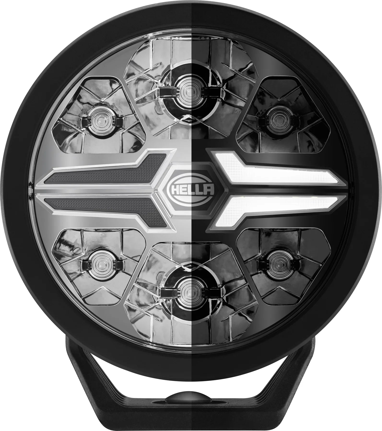 HELLA X-Treme Series LED Driving Lights, IP69K, white and amber modes, X-shape position light, rugged housing, auxiliary high-beam, off-road