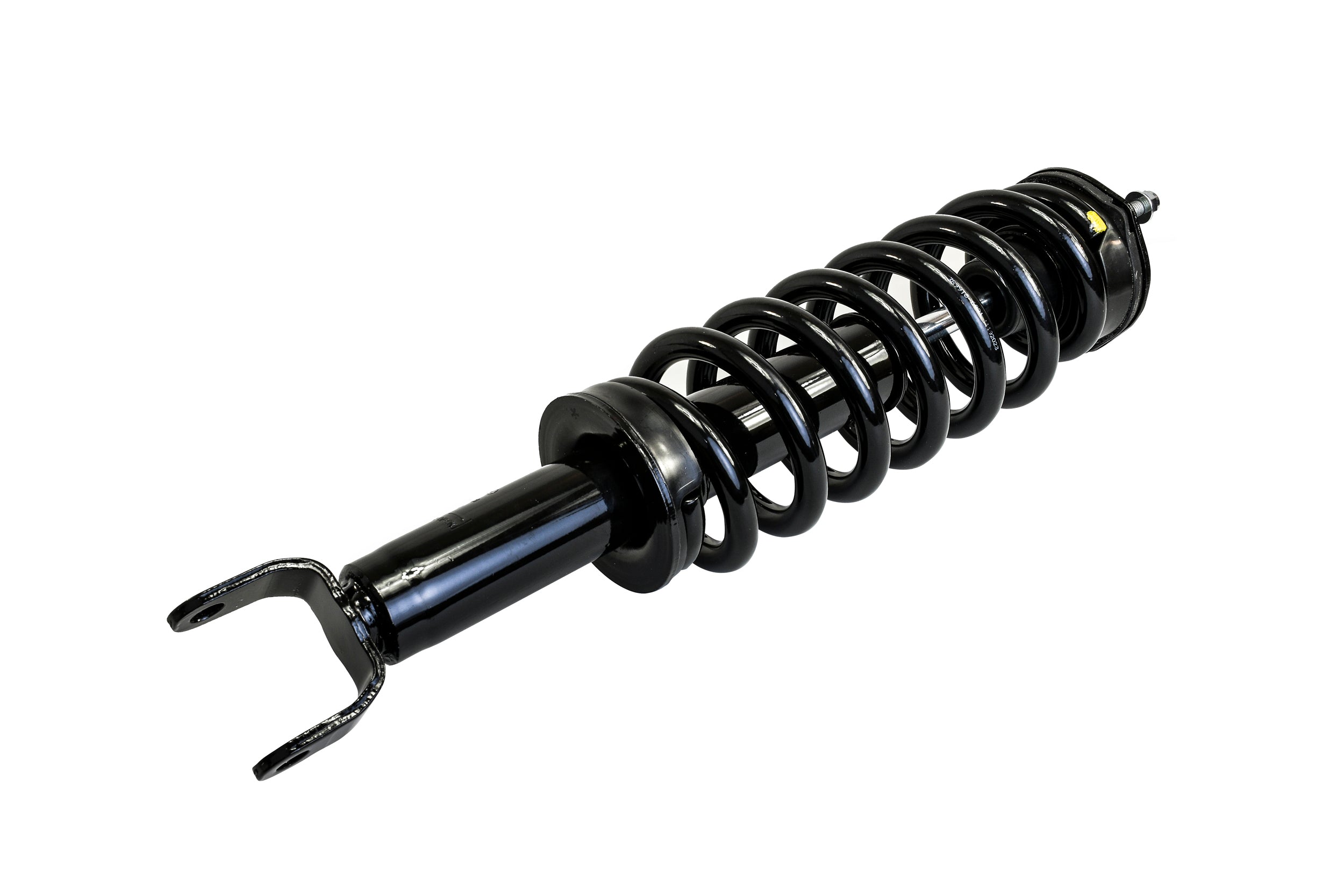 Glossy black Hella Performance 2" leveling strut with coil spring for RAM 1500.