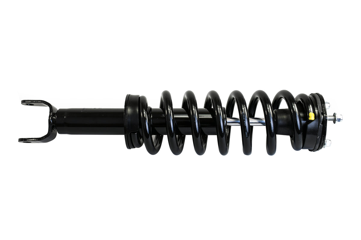 Black 2" leveling strut for RAM 1500 (2009-2018) with coil spring and mounting hardware.