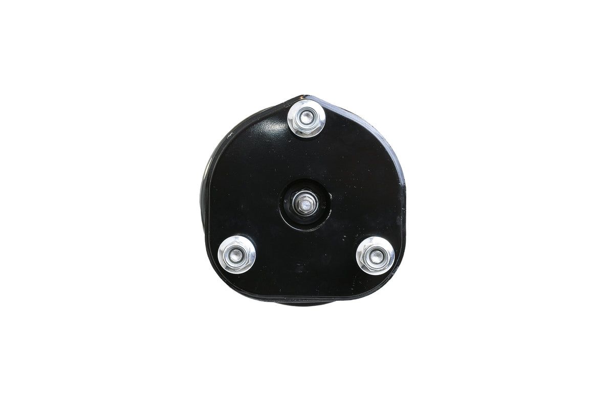 Black Hella Performance 2" leveling strut top mount with three silver bolts for RAM 1500.