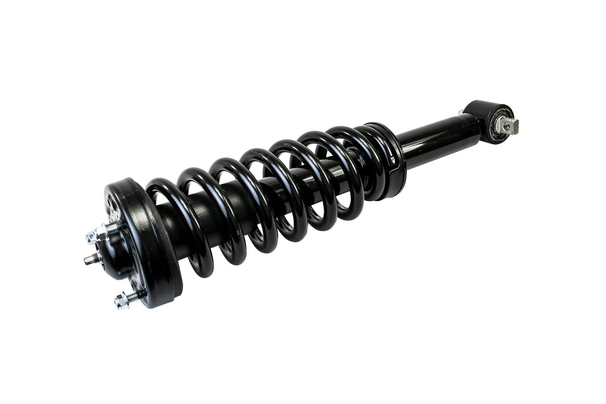 Black Hella Performance 2" leveling strut for Ford F150 (2014+), featuring a coil spring and shock absorber.
