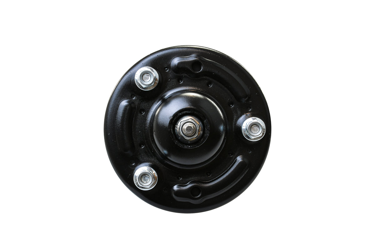 Black Hella Performance 2" leveling strut top mount with three silver bolts for Ford F150 (2009-2013).