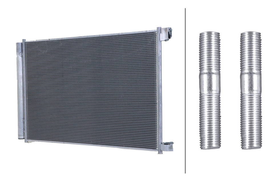 HELLA, AC CONDENSER, MERCEDES-BENZ, AMG GT, AMG GT 43, AMG GT 53, AMG GT 63, C300, C43 AMG, C63 AMG, CLS450, CLS53 AMG, E300, E450, E53 AMG, E63 AMG, GLC300, GLC43 AMG, GLC63 AMG, MAYBACH S550, S560, S600, 2014-2026