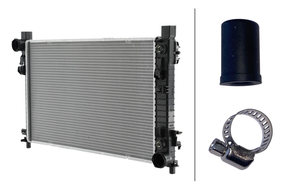 HELLA Radiator MERCEDES-BENZ, C230, C240, C280, C32 AMG, C320, C350, C55 AMG, CLK320, CLK350, CLK500, CLK55 AMG, SLK280, SLK350, 2001-2008