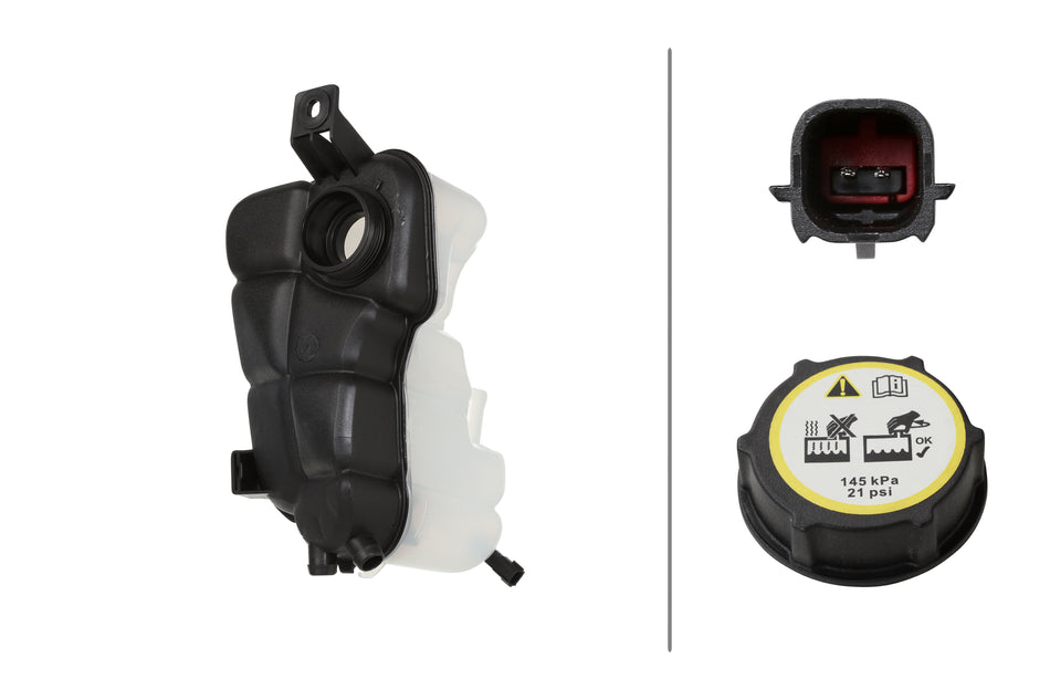 HELLA, ENGINE COOLANT RESERVOIR, LAND ROVER, VOLVO, LR2, S60, S60 CROSS COUNTRY, S80, V60, V60 CROSS COUNTRY, V70, XC60, XC70, 2007-2016