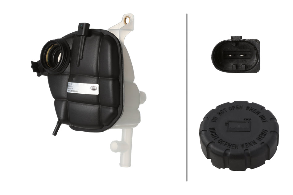 HELLA, ENGINE COOLANT RESERVOIR, MERCEDES-BENZ, GL320, GL550, ML320, ML350, ML500, ML550, ML63 AMG, SLS AMG, 2002-2015