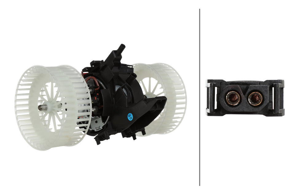 HELLA, HVAC BLOWER MOTOR, BMW, 525I, 525XI, 528I, 528I XDRIVE, 528XI, 530I, 530XI, 535I, 535I XDRIVE, 535XI, 545I, 550I, 645CI, 650I, M5, M6, 2004-2010