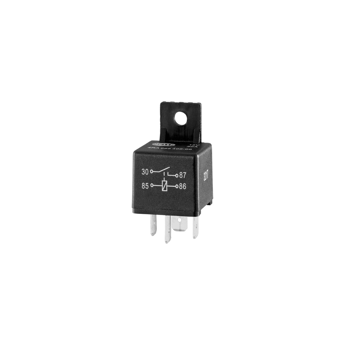HELLA 12V 30A automotive relay with 5-pin configuration for off-road lighting systems