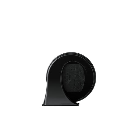 Black HELLA TE20 trumpet electric twin-tone horn with sleek ABS plastic housing.