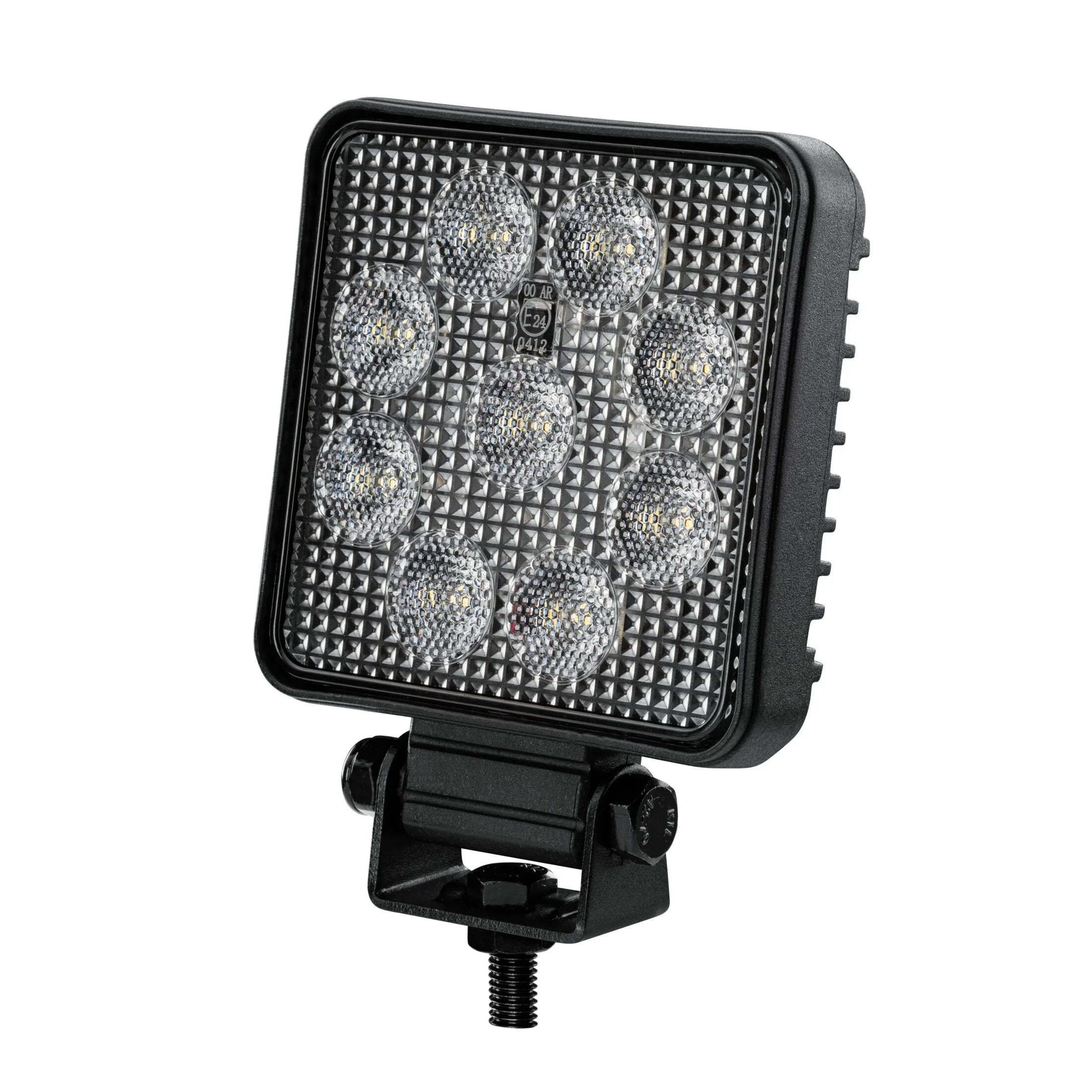 HELLA X-Treme Series LED Driving Lights in white mode, rugged aluminum housing, IP69K, auxiliary high-beam, off-road ready.