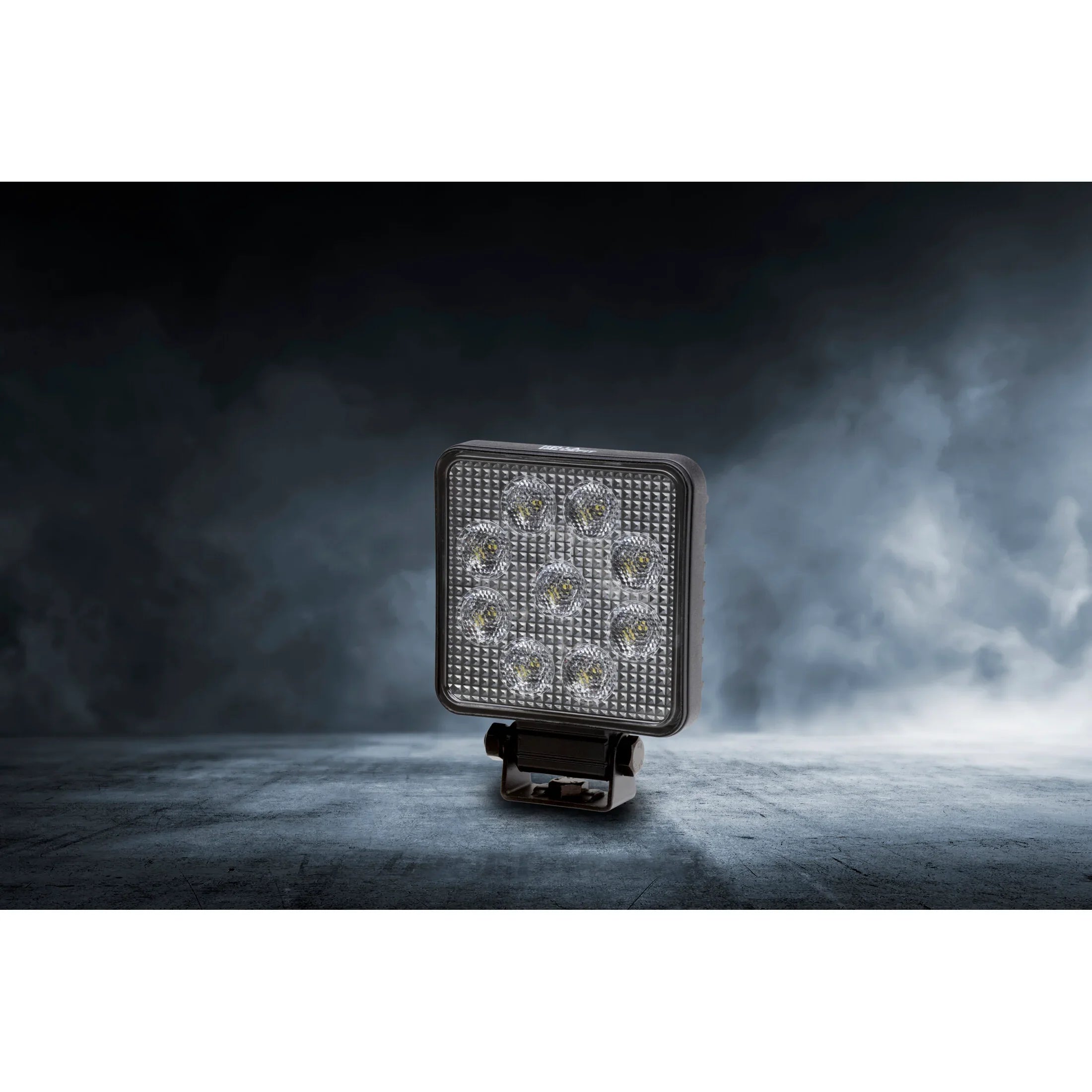 HELLA X-Treme Series LED Driving Lights in white mode, rugged aluminum housing, IP69K, auxiliary high-beam, ideal for off-road.