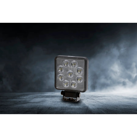 HELLA X-Treme Series LED Driving Lights in white mode, rugged aluminum housing, IP69K, auxiliary high-beam, ideal for off-road.