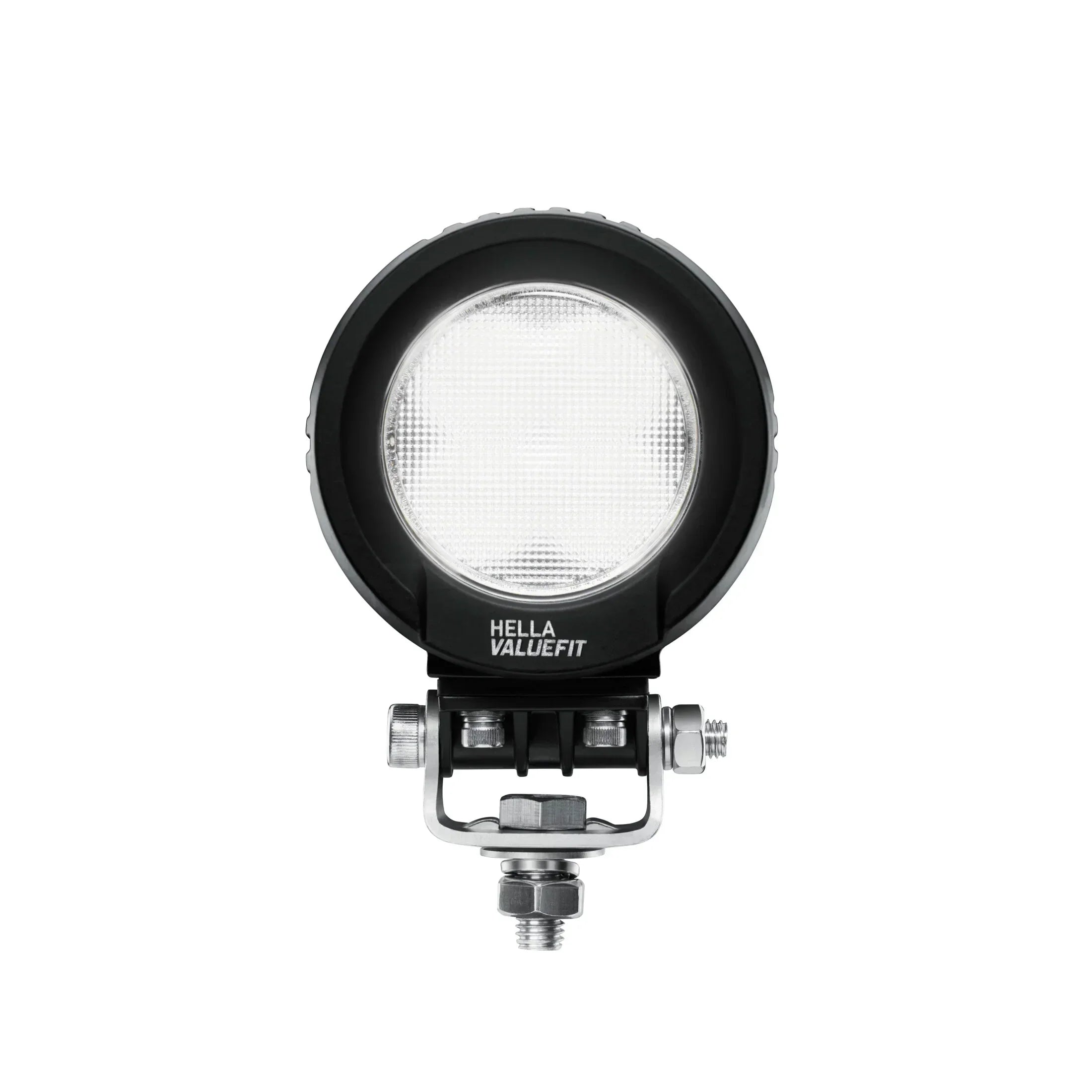 HELLA X-Treme Series LED Driving Lights in white mode with X-shape position light, IP69K, rugged aluminum housing, auxiliary high-beam, off-road