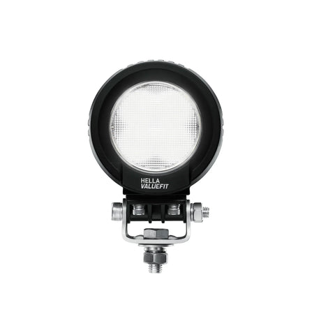 HELLA X-Treme Series LED Driving Lights in white mode with X-shape position light, IP69K, rugged aluminum housing, auxiliary high-beam, off-road