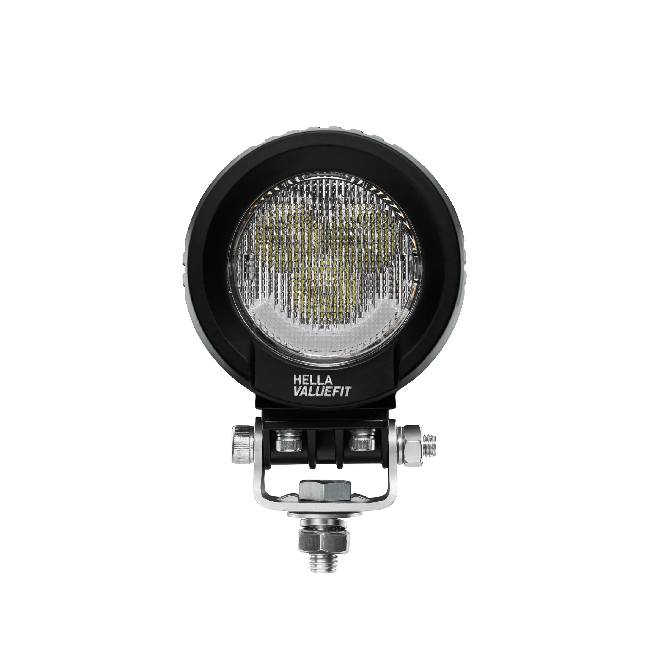 HELLA X-Treme Series LED Driving Light in White mode with X-shape position light, IP69K, rugged auxiliary high-beam for off-road