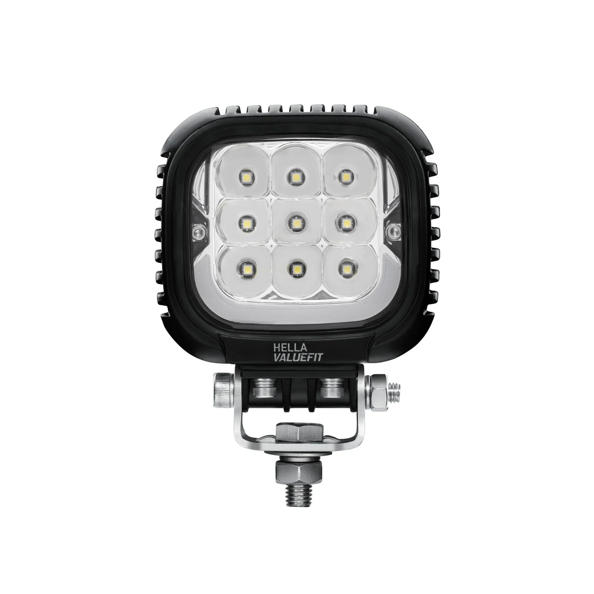 HELLA X-Treme Series LED Driving Lights in white mode, X-shape position light, IP69K, rugged aluminum housing, auxiliary high-beam for off-road