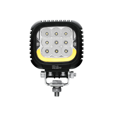 HELLA X-Treme Series LED Driving Lights auxiliary high-beam, amber X-shape position light, IP69K, rugged aluminum housing
