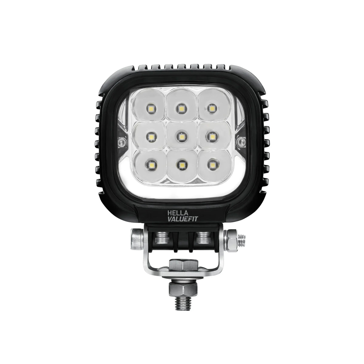 HELLA X-Treme Series LED Driving Lights, white X-shape position light, IP69K, rugged aluminum housing, auxiliary high-beam, off-road