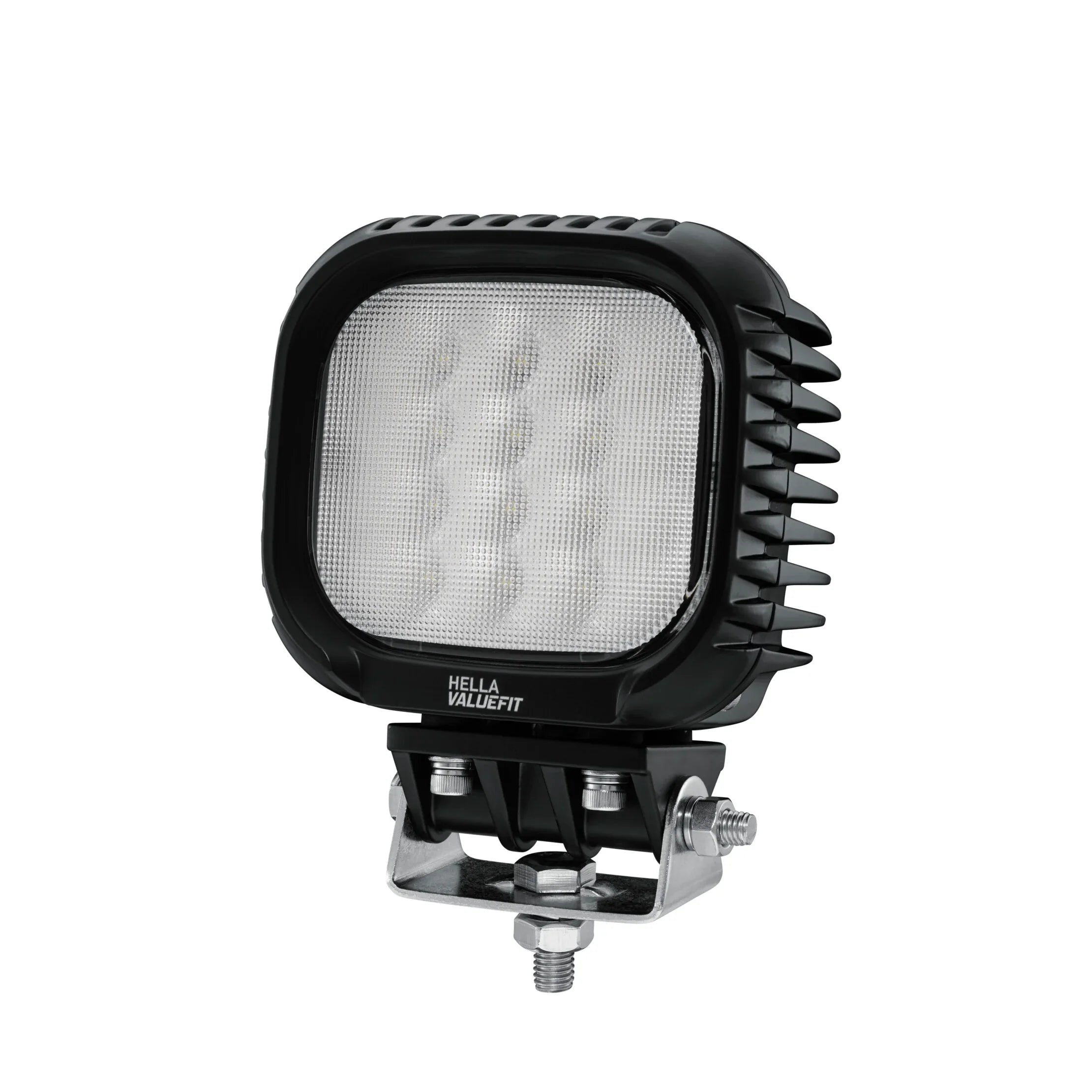 HELLA X-Treme Series LED Driving Lights in white mode, rugged aluminum housing, IP69K, auxiliary high-beam for off-road.