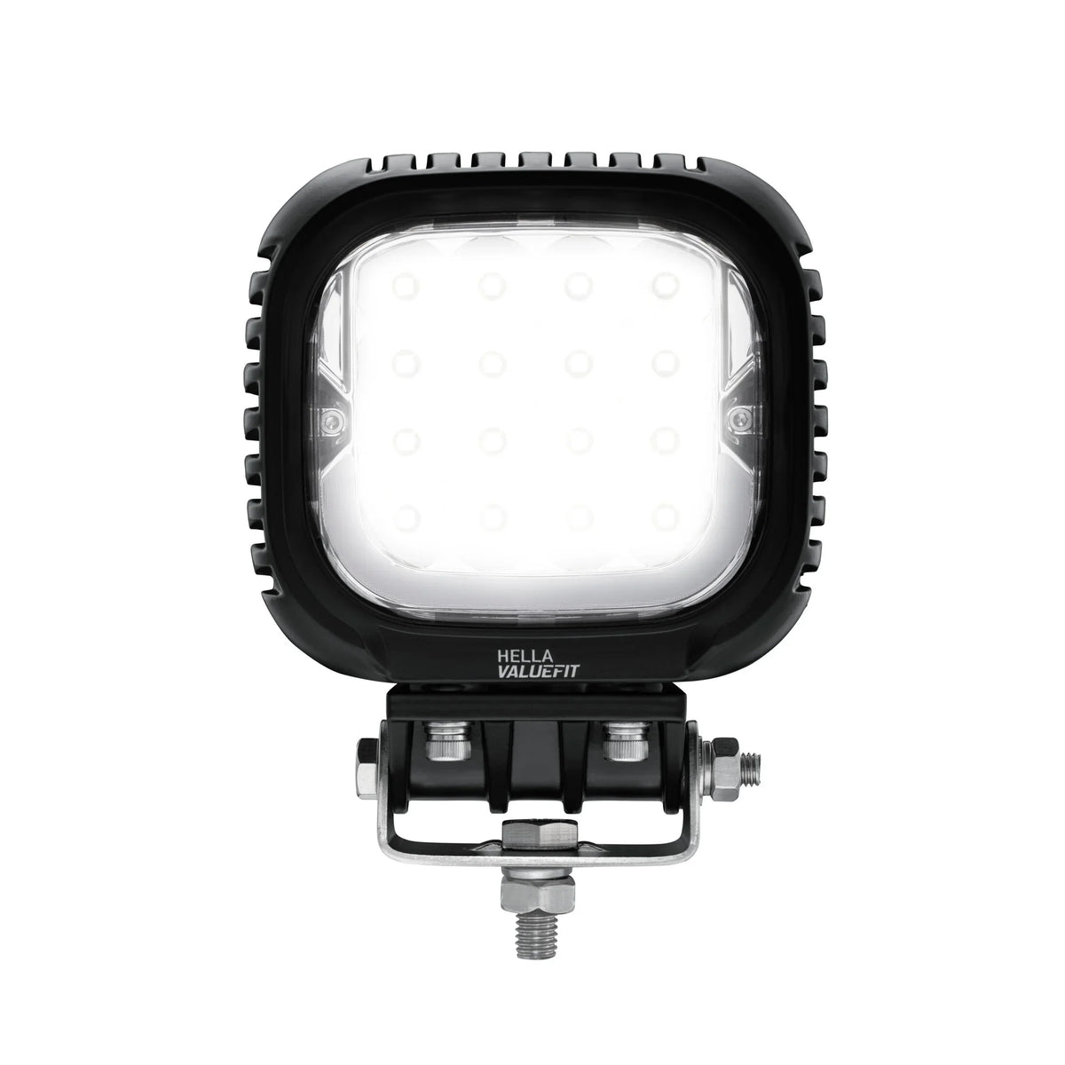 HELLA X-Treme Series LED Driving Light in white mode, IP69K, rugged aluminum housing, auxiliary high-beam.