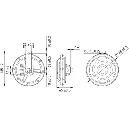 Technical diagram of HELLA X-Treme Series LED driving light with IP69K rating, rugged housing, and X-shape position light for off-road auxiliary high-beam use.