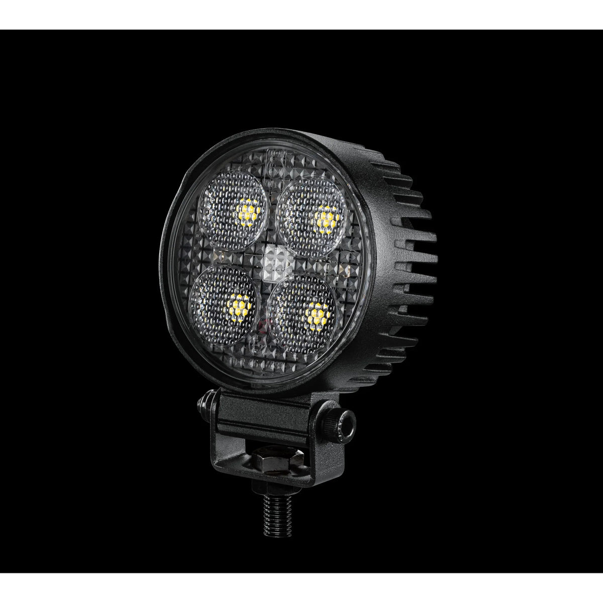HELLA X-Treme Series LED Driving Lights in White mode with X-shape position light, IP69K rugged aluminum housing, auxiliary high-beam for off-road