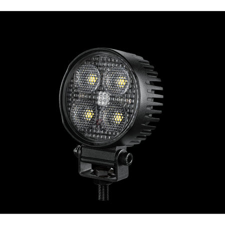 HELLA X-Treme Series LED Driving Lights in White mode with X-shape position light, IP69K rugged aluminum housing, auxiliary high-beam for off-road