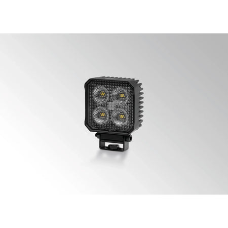 HELLA X-Treme Series LED Driving Lights in white mode, rugged aluminum housing, IP69K, X-shape position light, auxiliary high-beam, off-road.