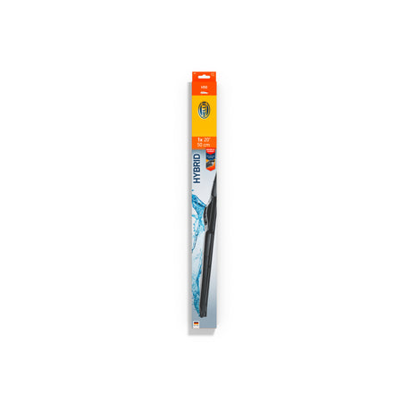 Hella H50 Hybrid 20-inch (50 cm) windshield wiper blade in red and blue packaging.
