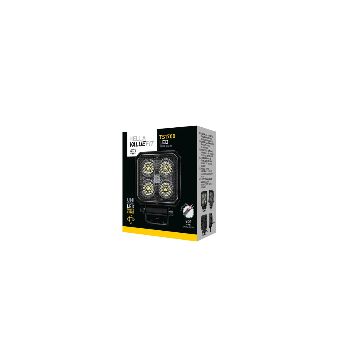 HELLA X-Treme Series LED Driving Lights TS1700 box, white mode, IP69K, rugged lens, auxiliary high-beam.